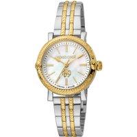 Roberto Cavalli by Franck Muller Women's Two Tone White Dial Stainless Steel Watch