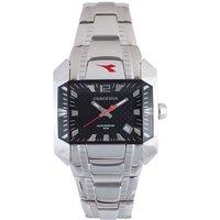 Silver Stainless Steel Black Dial Watch
