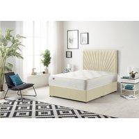 Somnior Platinum Ortho Sprung Memory Foam Mattress with Divan Bed with Headboard Linen Fabric in Cream | Size: Super King