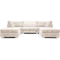 Bishop U Shaped Soft Fabric Jumbo Cord Detachable 5 Seater Large Sofa
