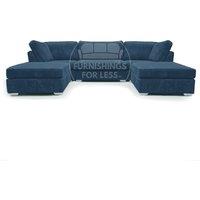 Bishop U Shaped Soft Fabric Jumbo Cord Detachable 5 Seater Large Sofa