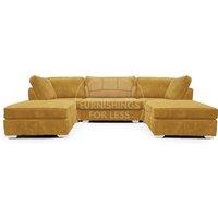 Bishop U Shaped Soft Fabric Jumbo Cord Detachable 5 Seater Large Sofa