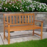 FURNOS Wooden 2 Seater Outdoor Bench With 2 Arm Rests in Natural