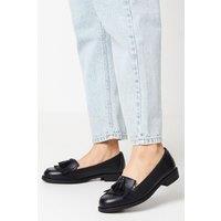 Dorothy Perkins Women's Wide Fit Leigh Fringe Loafers in Black | Size: 4