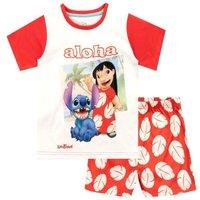Disney Girl's Lilo & Stitch Pyjamas | LILO & STITCH LEAF GL | 8 TO 9 YEARS in Red | Size: 11-12 Years