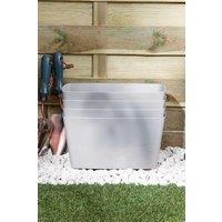 Wham Studio Set 4 30cm Rectangular Plastic Trough in Grey