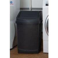 Wham High Grade 50L Plastic Flip Top, 50Ltr Large Waste Bin in Midnight