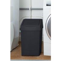 Wham High Grade 25L Plastic Flip Top, 25Ltr Medium Waste Bin in Midnight