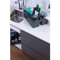 Wham Casa 2 x Kitchen Plastic Large 2 Section Tidy/Caddy Organiser in Midnight