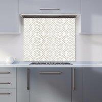 Warren Reed - Designer Abstract Ornament Pattern Kitchen Splashback in Grey | Size: 600mm x 650mm