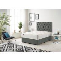Somnior Premier Divan Bed with 24Cm Deep Mattress & Headboard In Linen Fabric in Dark Grey | Size: Small Single