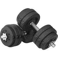HOMCOM 30KG Adjustable Dumbbells Weight Set Hand Weight for Body Fitness in Black