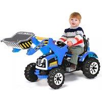 Costway 12V Powered Ride On Excavator Electric Motorized Truck Ride on Toy in Blue