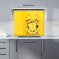 Warren Reed - Designer Yellow Alarm Clock Kitchen Splashback | Size: 900mm x 750mm
