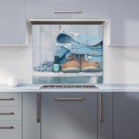 Warren Reed - Designer Cozy Rome Street Kitchen Splashback in Blue | Size: 900mm x 650mm