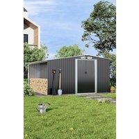 Large Garden Metal Storage Shed with Log Store Room