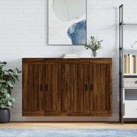 Berkfield Home Wall Mounted Cabinets 2 pcs Brown Oak Engineered Wood