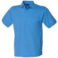Henbury Men's Short Sleeved 65 35 Pique Polo Shirt in Mid Blue | Size: 3XL