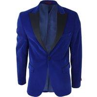 Infinity Leather Men's Velvet Dinner Tuxedo Suit Jacket Blazer in Blue | Size: 38R