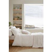 Murmur 'Hush' Cotton Percale Duvet Cover in White | Size: Super King