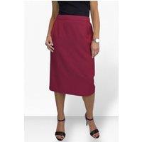 Paulo Due Women's Tailored Midi Pencil Skirt in Burgundy | Size: 18