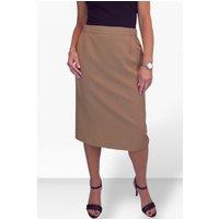 Paulo Due Women's Tailored Midi Pencil Skirt in Tan | Size: 16