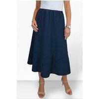 Paulo Due Women's Smart Elasticated Waist Flared Swing Skirt in Navy | Size: 12