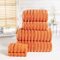 Rapport Home Ribbed 6 Piece Towel Bale Pure Cotton in Light Red