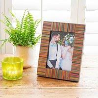 Paper High Dhari Multicoloured Stripe Papri Wood Photo Frame | Size: Medium