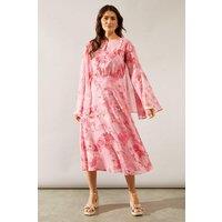 Wallis Women's Printed Cape Sleeve Midaxi Chiffon Dress | Size: 12