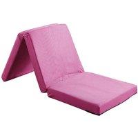 Rest Relax Folding Z Bed Futon Mattress, Visco Therapy Badenia, Lightweight Space Saving Guest Bed, Pink, 8cm / 3 Deep | Size: Small Single