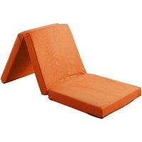 Rest Relax Folding Z Bed Futon Mattress, Visco Therapy Badenia, Lightweight Space Saving Guest Bed, Pink, 8cm / 3 Deep in Orange | Size: Small Single