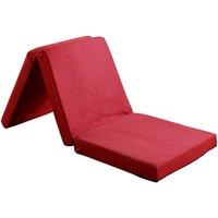 Rest Relax Folding Z Bed Futon Mattress, Visco Therapy Badenia, Lightweight Space Saving Guest Bed, Pink, 8cm / 3 Deep in Red | Size: Small Single