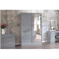 Birlea Lynx 2 Door Sliding Wardrobe With Mirror in Grey