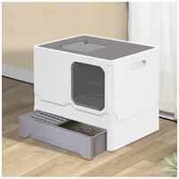 Splash Proof Enclosed Cat Litter Box with Lid