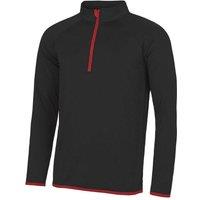 AWDis Men's Just Cool Half Zip Sweatshirt in Black | Size: XL
