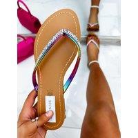 Love Lemonade Women's Crystal Sparkle Flip Flops | Size: 3