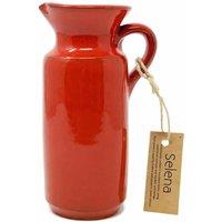 Verano Spanish Ceramics Selena Glazed Hand Dipped Kitchen Dining Rustic Bottle 0.5L (H) 18cm in Red