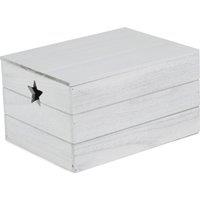 Red Hamper Wooden Vintage Effect Star Cut Out Box in Grey | Size: Large