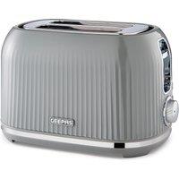 Geepas Fluted Collection 1000W 2 Slice Toaster with 6 Levels 1000W in Grey
