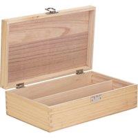 Red Hamper Two Bottle Clear Varnish Wooden Box in Brown