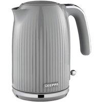 Geepas Fluted Collection Electric Kettle 1.7L 3000W, Fast Boil With Auto Shut Off in Grey