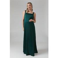 Maternity Square Neck Satin Bridesmaid Maxi Dress