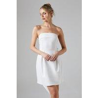 Coast Women's White Bow Back Bandeau Mini Bridal Dress In Stretch Crepe in Ivory | Size: 14