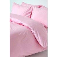 Homescapes Egyptian Cotton Duvet Cover with Pillowcase, 200 TC in Pink | Size: Super King