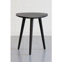 MH London Triangle Solid Mango Wood Side Table, Bedside End Table - Tora in Black