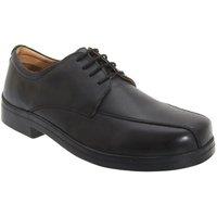 Roamers Men's XXX Extra Wide 4 Eye Tramline Gibson Shoes in Black | Size: 8