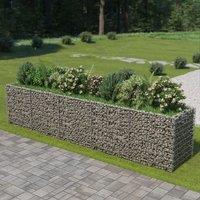 Berkfield Home Gabion Raised Bed Galvanised Steel 450x90x100 cm in Silver | Size: 450 x 90 x 100 cm