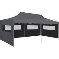 Berkfield Home Folding Pop-up Partytent with Sidewalls 3x6 m Anthracite in Black