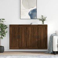 Berkfield Home Wall Mounted Cabinets 2 pcs Brown Oak Engineered Wood